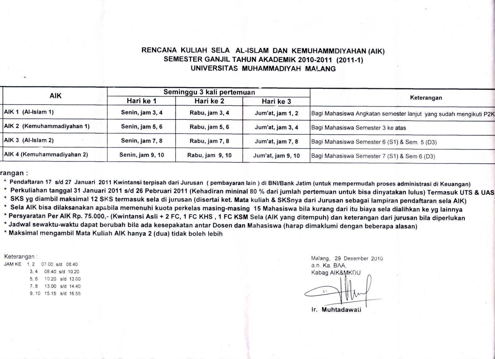 Recana kuliah sela