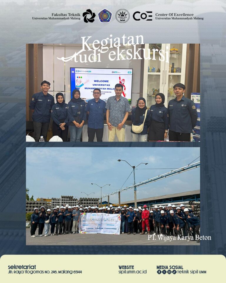 Fakultas Teknik UMM Gelar Studi Ekskursi ke PT. Wijaya Karya Beton, Perkaya Pembelajaran Struktur Beton Prategang dan Pracetak