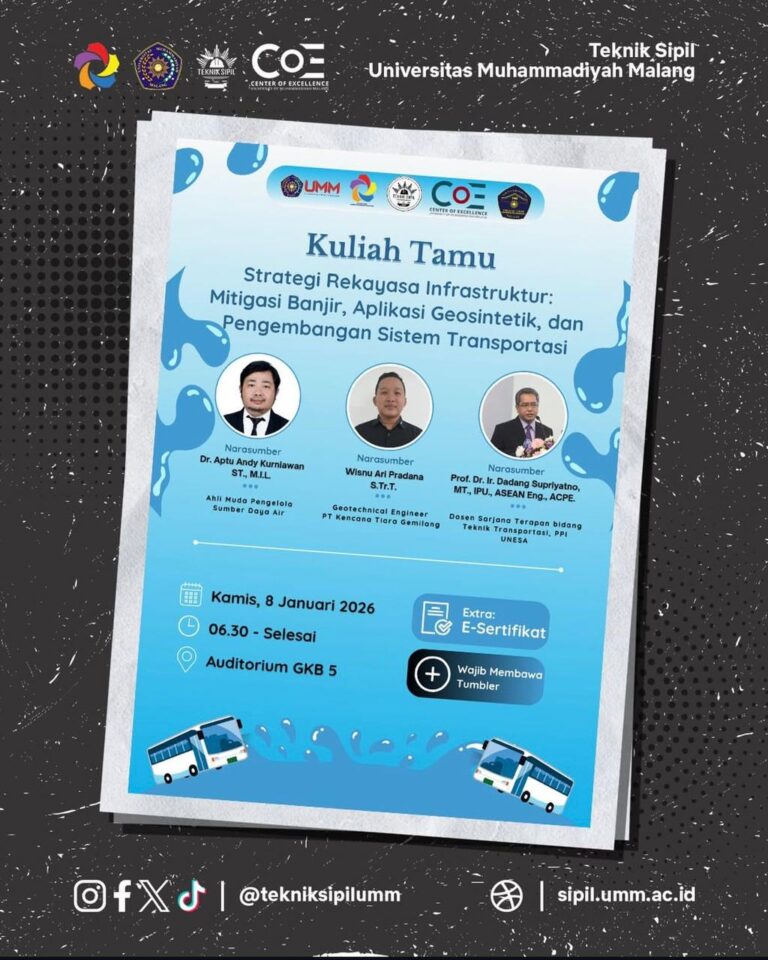 Hadirkan Pakar Nasional, Teknik Sipil UMM Bedah Solusi Banjir hingga Transportasi Masa Depan