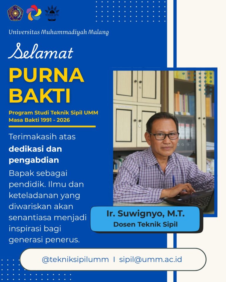 Apresiasi Purna Bakti Ir. Suwignyo, M.T., Dosen Teknik Sipil UMM