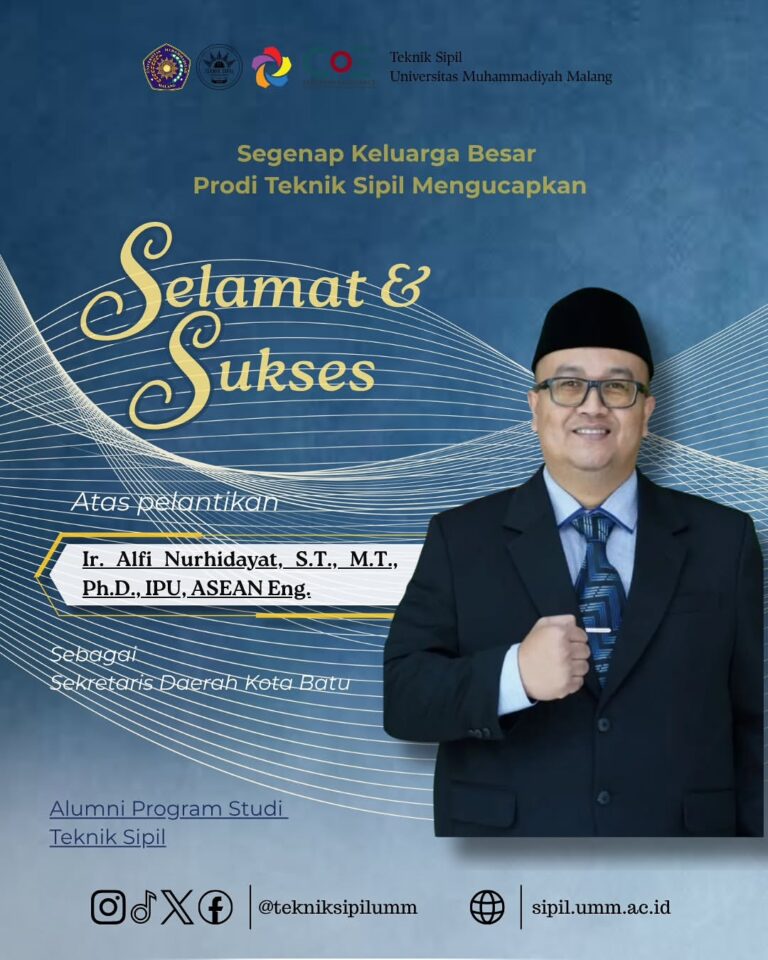 Alumni Teknik Sipil UMM, Ir. Alfi Nurhidayat, Resmi Dilantik sebagai Sekretaris Daerah Kota Batu
